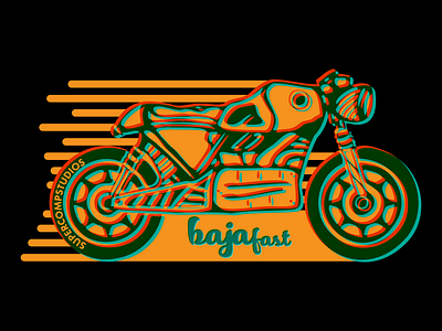 BajaFast - Motorcycle baja baja fast cafe racer design757 graphic design illustration motorbike motorcycle