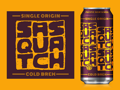 Single Origin - Sasquatch - Cold Brew branding coffee cold brew coffee design design757 digital illustration graphic design identity design illustration lettering logo mock up nfk packaging sasquatch typography