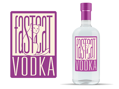 Fastcat Vodka bottle bottle design bottle label branding cat design design757 digital illustration graphic design illustration mockup packaging vodka