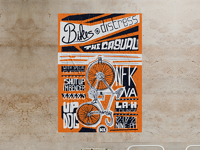Bikes in Distress - The Casual - Gig-Poster bicycle bikes design design757 digital illustration gig poster graphic design illustration poster poster design