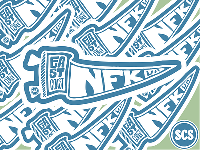 SCS - EAST COAST - NFK VA | Pennant design design757 digital illustration east coast flag graphic design illustration nfk pennant sticker