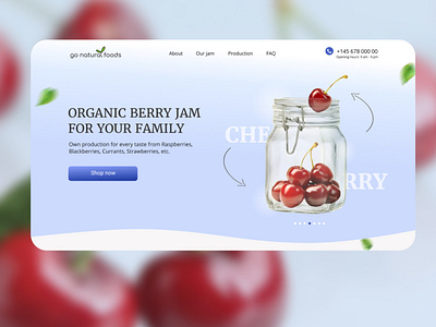 Ogranic jam shot branding design e commerce landing page ui uiux uiux design ux web design web site