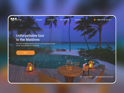 Tour to the Maldives animation branding design e commerce landing page logo ui uiux uiux design vector