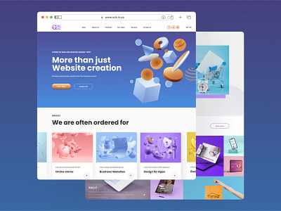 Design of a commercial website for a digital agency 🧩 brand design branding clean corporate design design graphic design ui uiux uiux design web design web site