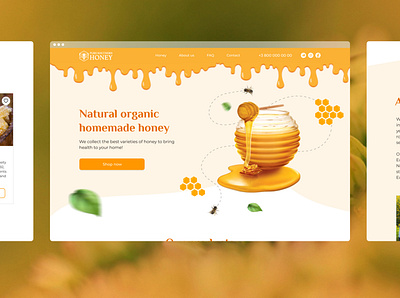 E-commerce landing branding design e commerce home made honey honey sale honey sale landing landing landing page ui uiux uiux design web design