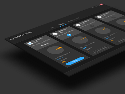 Concept Design of Smart Defrag analytics dashboard data defrag form graph grid interface metrics navigation product