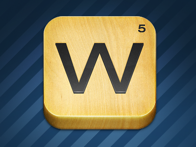 Words with Friends for fun icon w wood words