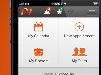Healthcare industry scheduling app alerts appointment b2b calendar healthcare ios iphone medical museo sans native scheduling