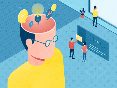 How Culture Drives Strategy company culture editorial illustration innovation isometric people strategy