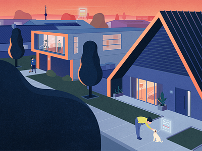 High-Peformance Home character digital environmental house illustration innovative neighbourhood texture
