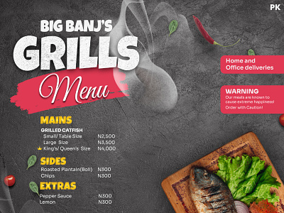 Grills Menu Design