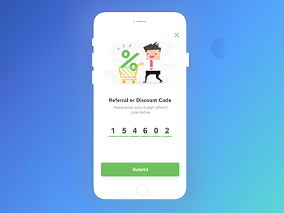 Referral Code character code discount code illustration mobile popup referral code