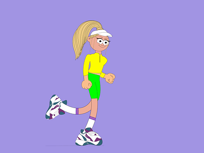 Girl Run 2d ae ai animation blonde cartoon character character animation design girl girl animation girl run illustration motion designer run run animation running