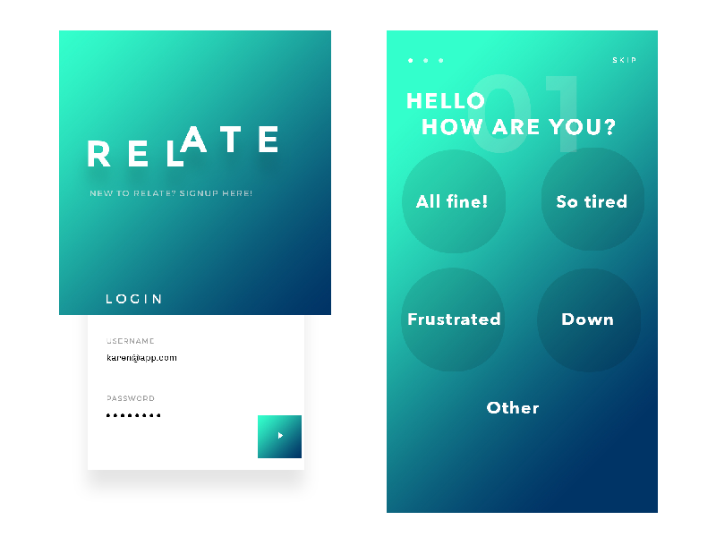 Relate app for parents by Sophie Lepinoy on Dribbble