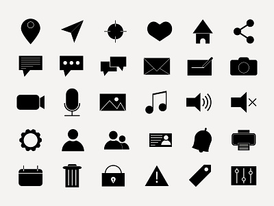 30 Glyph Essential Icon Pack Vector Illustrations