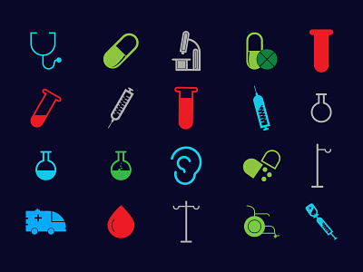Healthcare and Medical Flat Icon Set