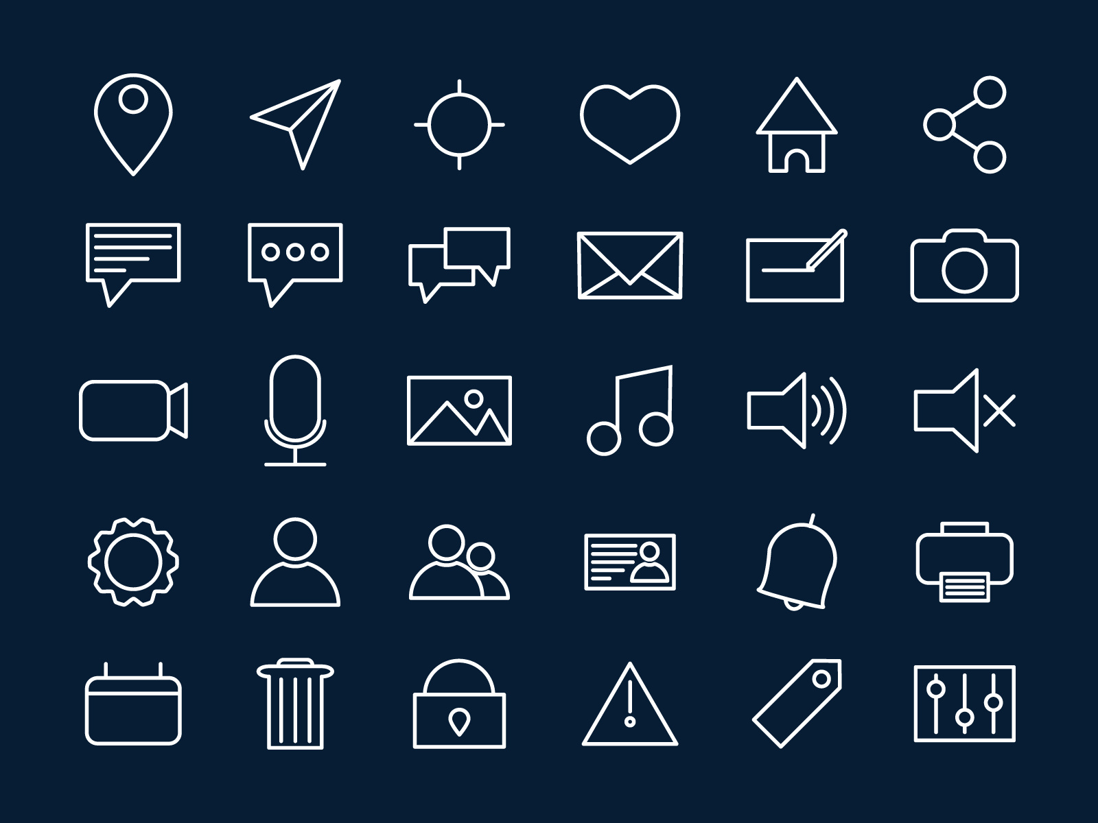 30 Linear Essential Icon Pack Vector Illustrations by Nextgen Theme on ...