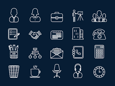 Business and Office Linear Icons