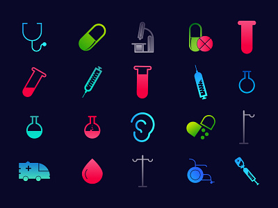 Healthcare and Medical Gradient Icon Set care design graphic design healthcare healthcare gradient icon healthcare icon icon icon design iconography illustration logo medical medical gradient icons medical icon vector