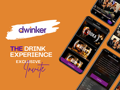 Dwinker app branding design graphic design logo ui ux