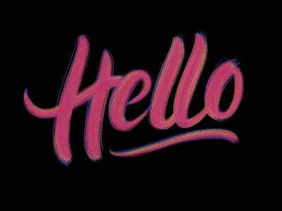 Hello, dribbble! brushpen hand draw hello lettering typography