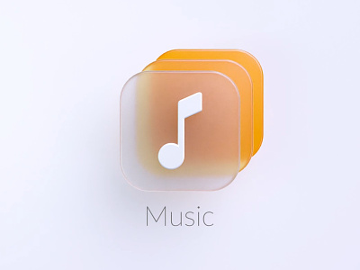 Frosted Music Icon 3d 3d music ads android animation app branding c4d design graphic design icon illustration logo mobile music music icon octane ui web