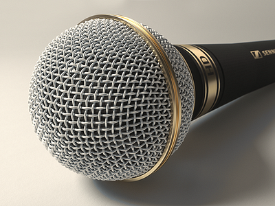 Microphone 3d adobe c4d cg cinema4d gold metal microphone model octane ui