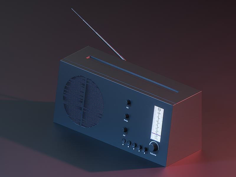 Retro Radio adobe photoshop octane cinema 4d c4d render vintage retro radio model