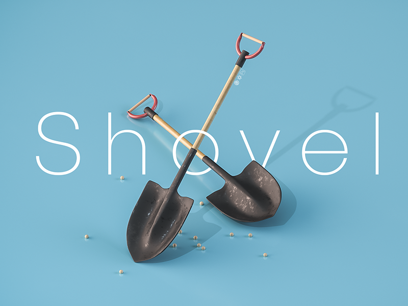 Shovel ui game toy design photoshop octane c4d isometric shovel