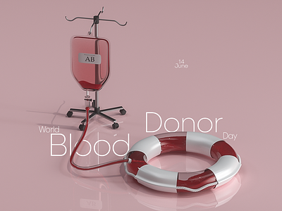 Blood Donor 3d ads blood c4d cinema4d comercial isometric realflow ui web