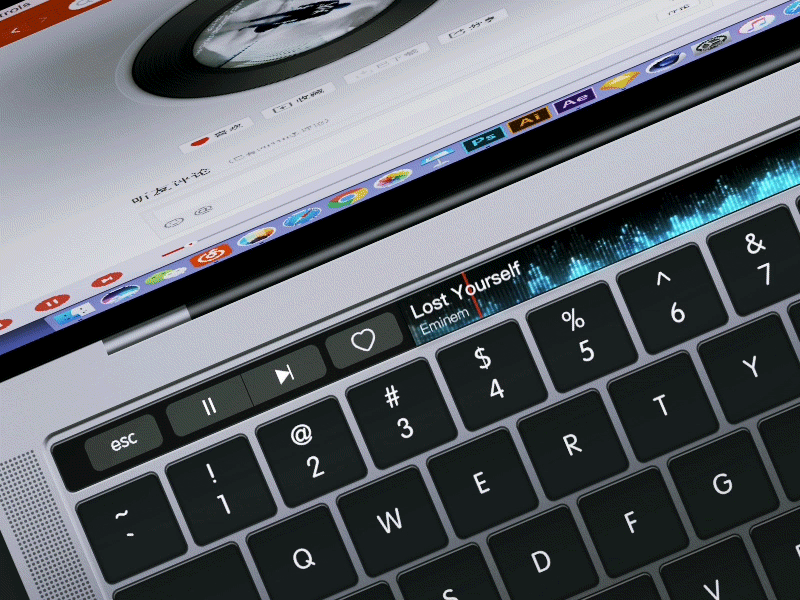 Touch Bar mac macbook pro music neteasy music touch bar ui user interface ux