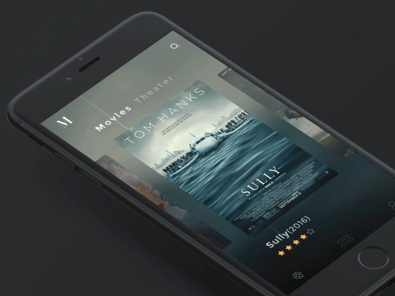 Cinema App animation app card cinema movie ui ux