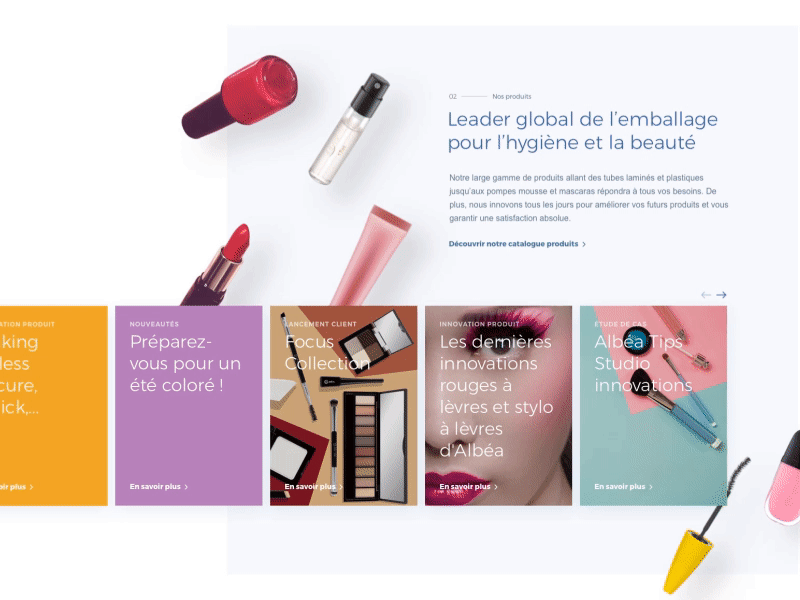 Cosmetics Packaging Website animation parallax ui web