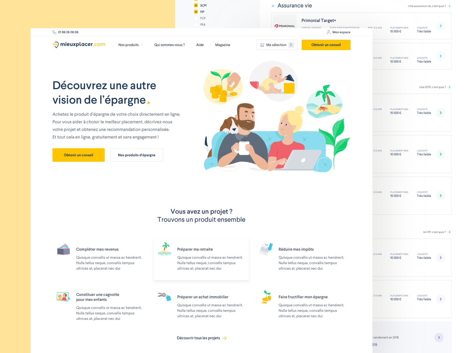 Mieuxplacer.com - Case study case study illustration ui website