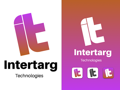 Intertarg Technology Logo branding illustration logo vector