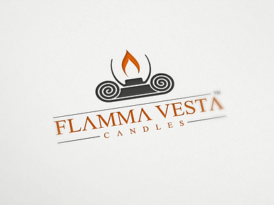 Flamma Vesta Logo candle design flamma vesta logo logo design