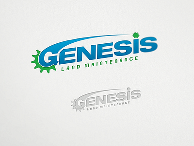 Genesis Land Maintenance logo blue genesis green industrial logo logo design maintenance