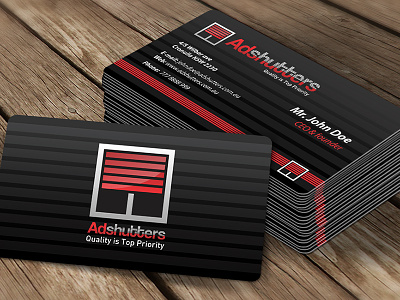 Adshutters logo & business card design business card business card design industrial logo design roller shutters