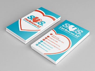 Cat SOS logo & business card design animal business card cat sos help logo logo design rescue shelter stationary