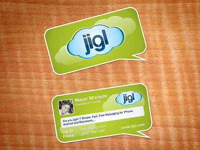 logo & business card proposal for Jigl app application business card jigl logo logo design messenger social stationary