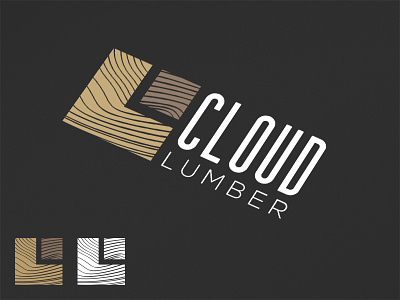 Cloud Lumber logo design cloud emblem logo logo design lumber minimalistic simple texture wood