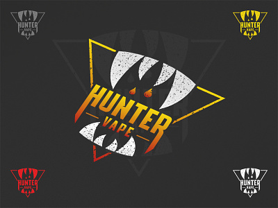 Hunter Vape logo design animal e-cigarette e-juice ecig eliquid hunt teeth vape vapers vapor
