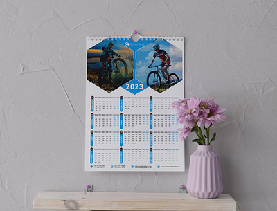 Wall Calendar 2023 - One Page Calendar Design - Calendar wall calendar design