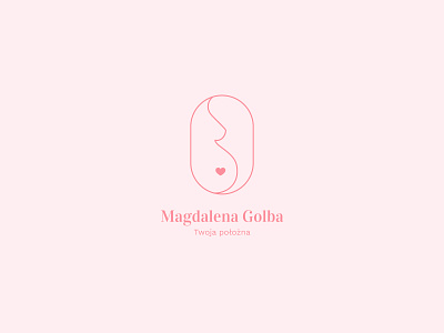 Midwife logo cute lineart logo logotype midwife minimal nurse pink pregnancy pregnant simple soft