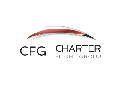 Charter Flight Group Logo logo design red typography