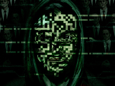 Mr Robot, poster spy submission advertising illustration alternative tv poster computer motifs dark digital green illustration pen and ink portrait poster