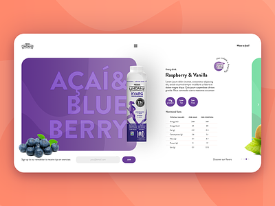 Lindahls Açaí & Blueberry design fruit landing page page product product page shopping ui ux