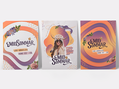 poster series branding festival festival poster gradient illustration midsommar poster poster design summer typography
