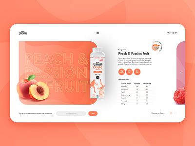Lindahls peach and passion fruit app fruit gradient orange page peach product product page site ui vector website yogurt