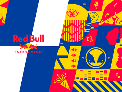 Red Bull OP | NYC gov ball 2019 branding cup event festival gov ball illustration pattern red bull vector